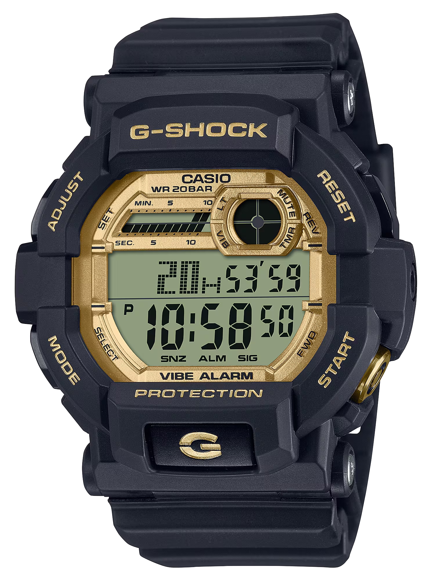 G-SHOCK Men Digital GD-350GB-1DR Black Gold Resin