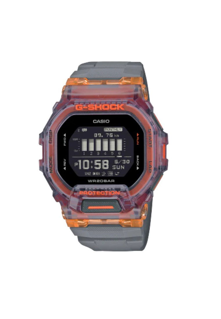 G-SHOCK Casio G-SHOCK Jam Tangan Pria - Grey Orange Transparent - Resin - GBD-200SM-1A5DR