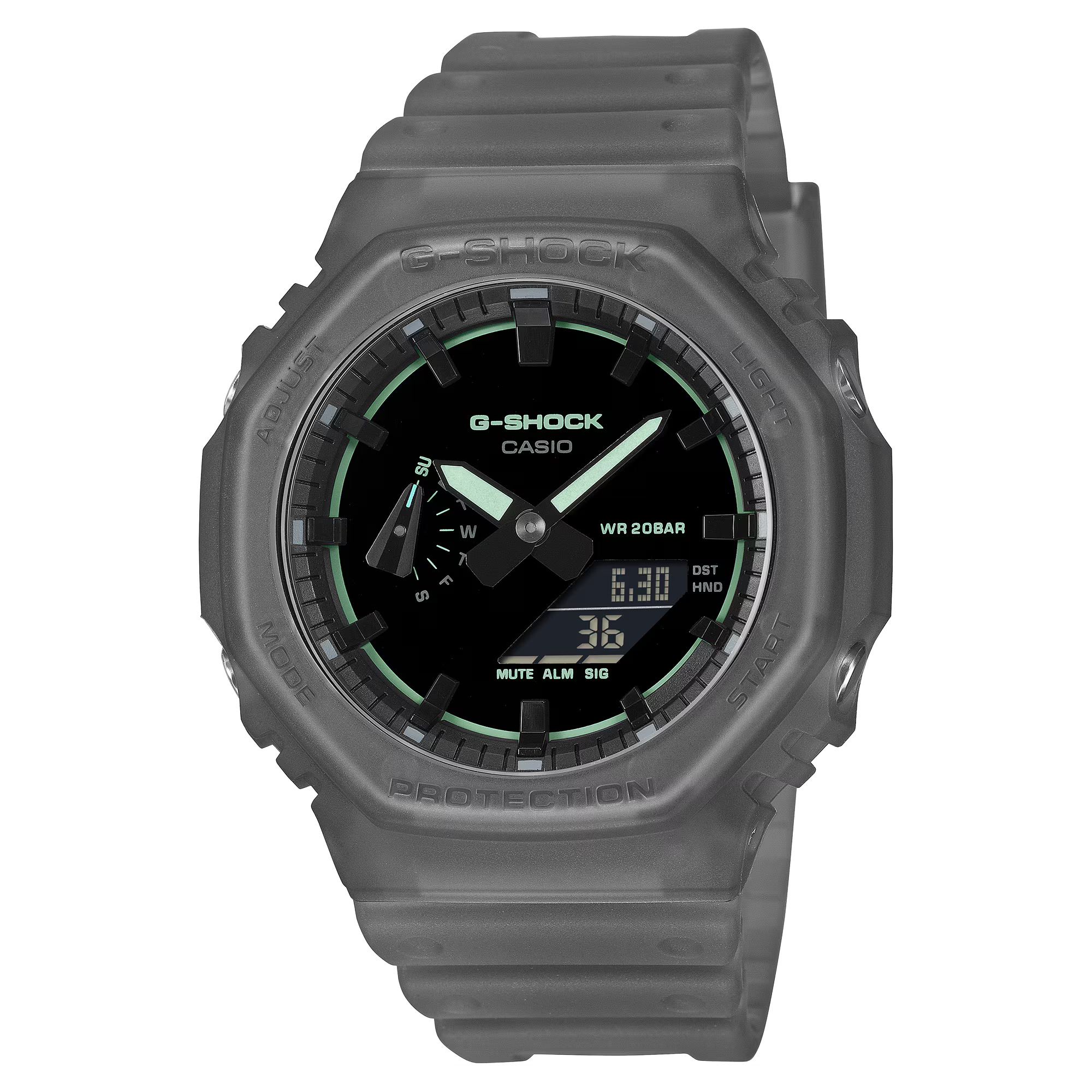 G-Shock Casio G-Shock - Jam Tangan Analog Digital Pria - Black Dial - Grey Resin Case & Band - GA-21