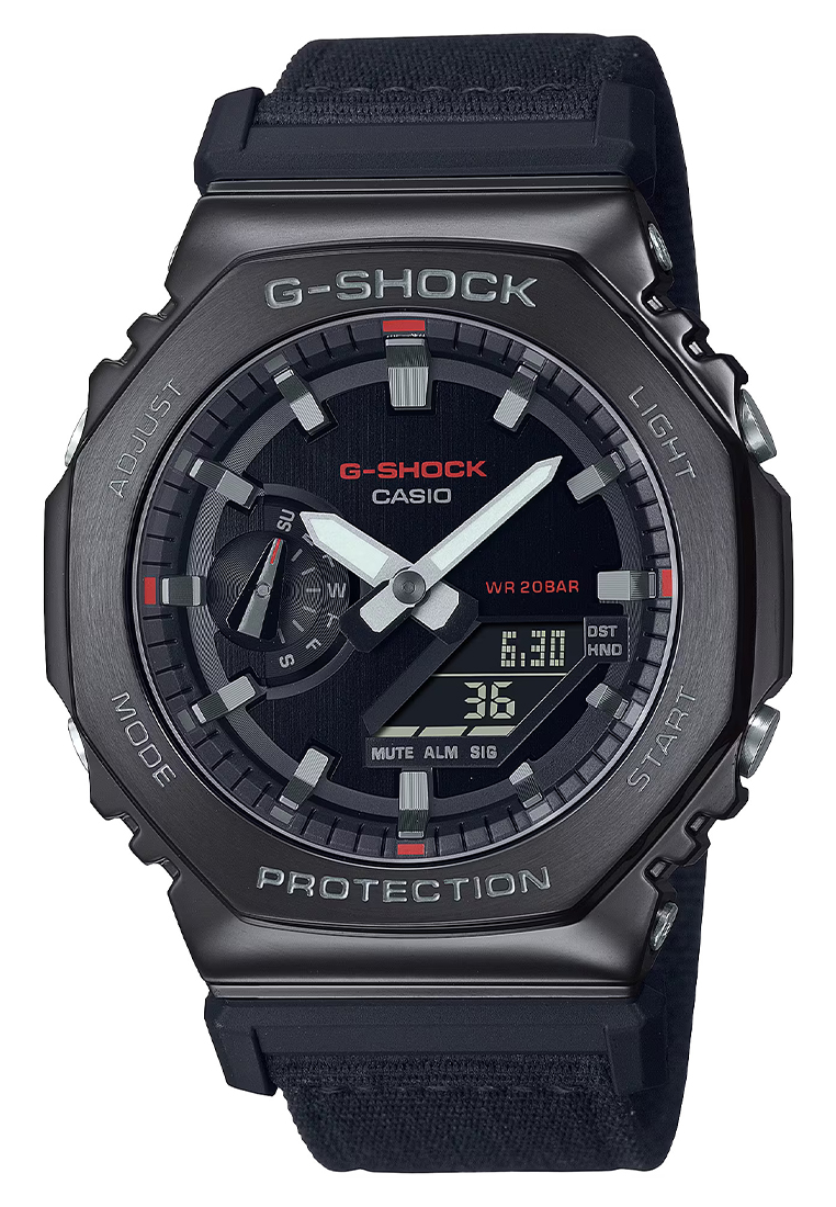 G-Shock - Jam Tangan Analog Digital Pria - Black - Nylon Strap - GM-2100CB-1A
