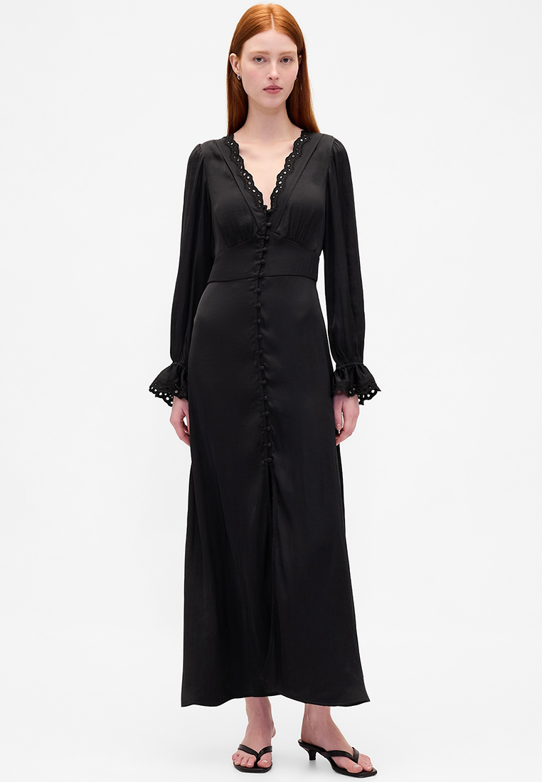GAP Long Sleeve V-Neck Maxi Dress