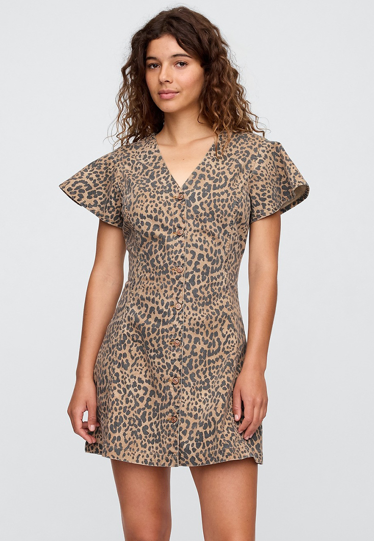 Gap Denim Fit And Flare Mini Dress