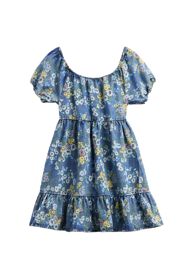 Gap Short Sleeve Denim Floral Dress