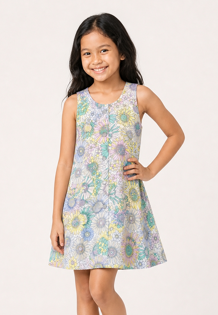 Gap Floral Denim Jumper Dress