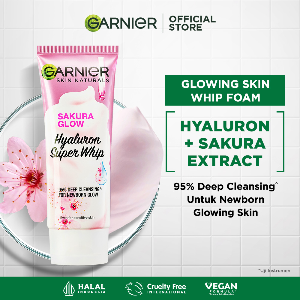 Garnier Sakura Glow Whip Foam - 100ml
