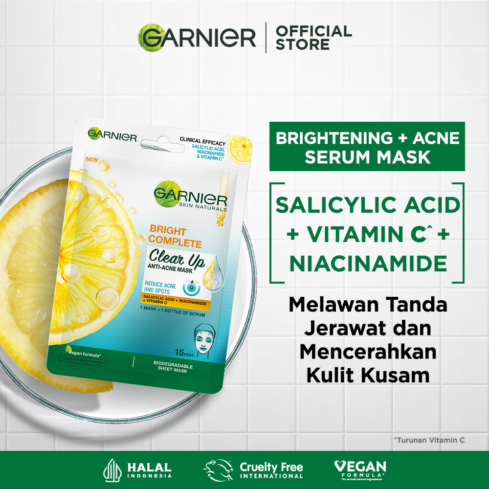 Garnier Bright Complete Clear Up Anti Acne Serum Mask