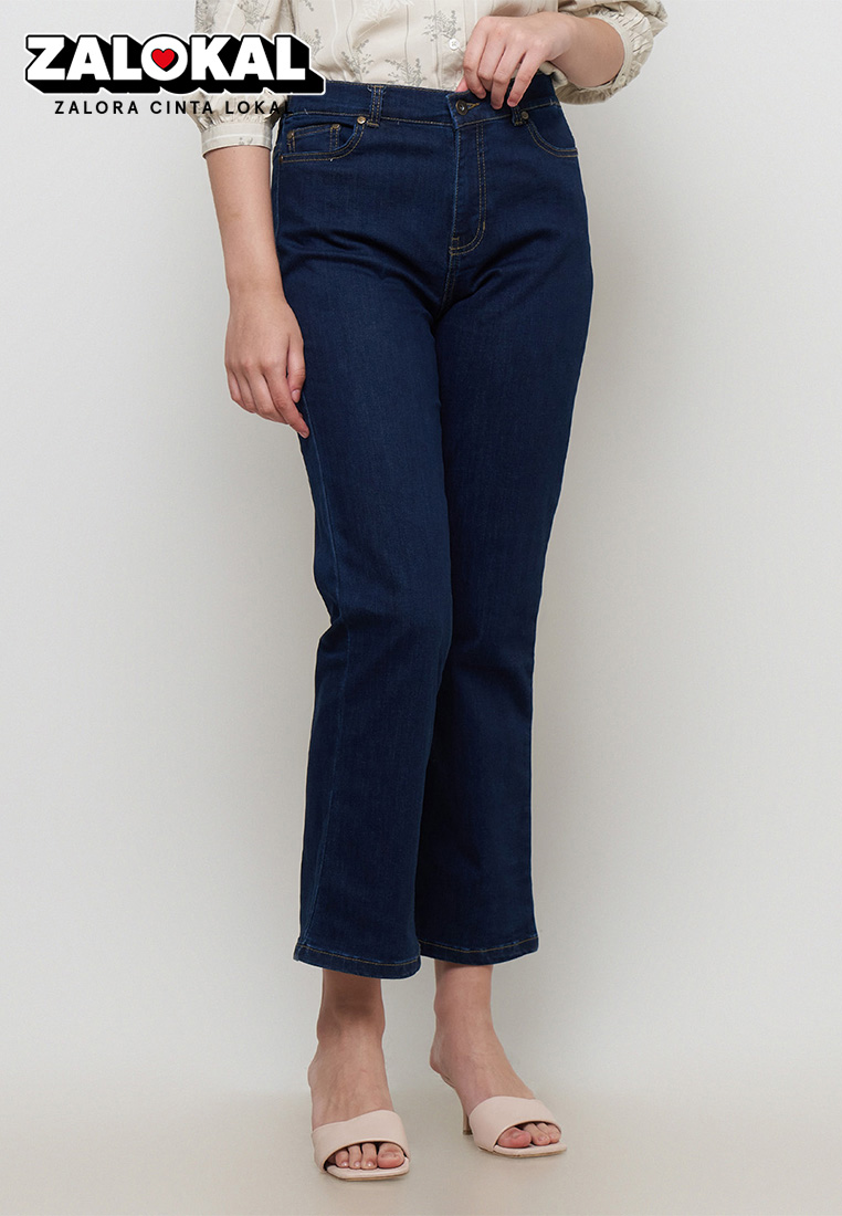 Geela Dark Wash Cutbray Jeans 3303