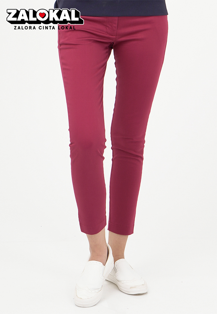 Geela Basic Office Long Pants Maroon