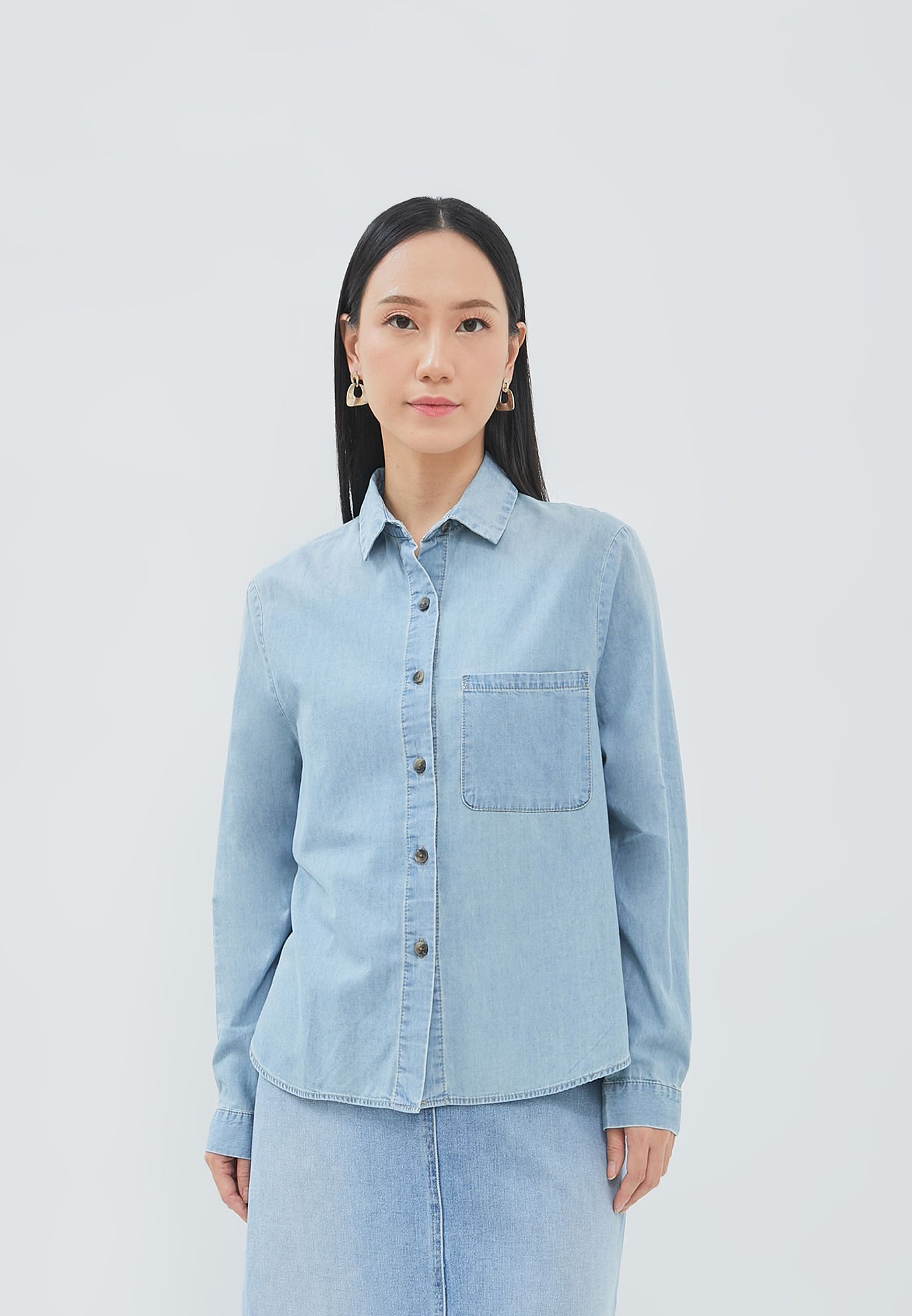 Geela Aneska Blue Denim Shirt (G.11683)