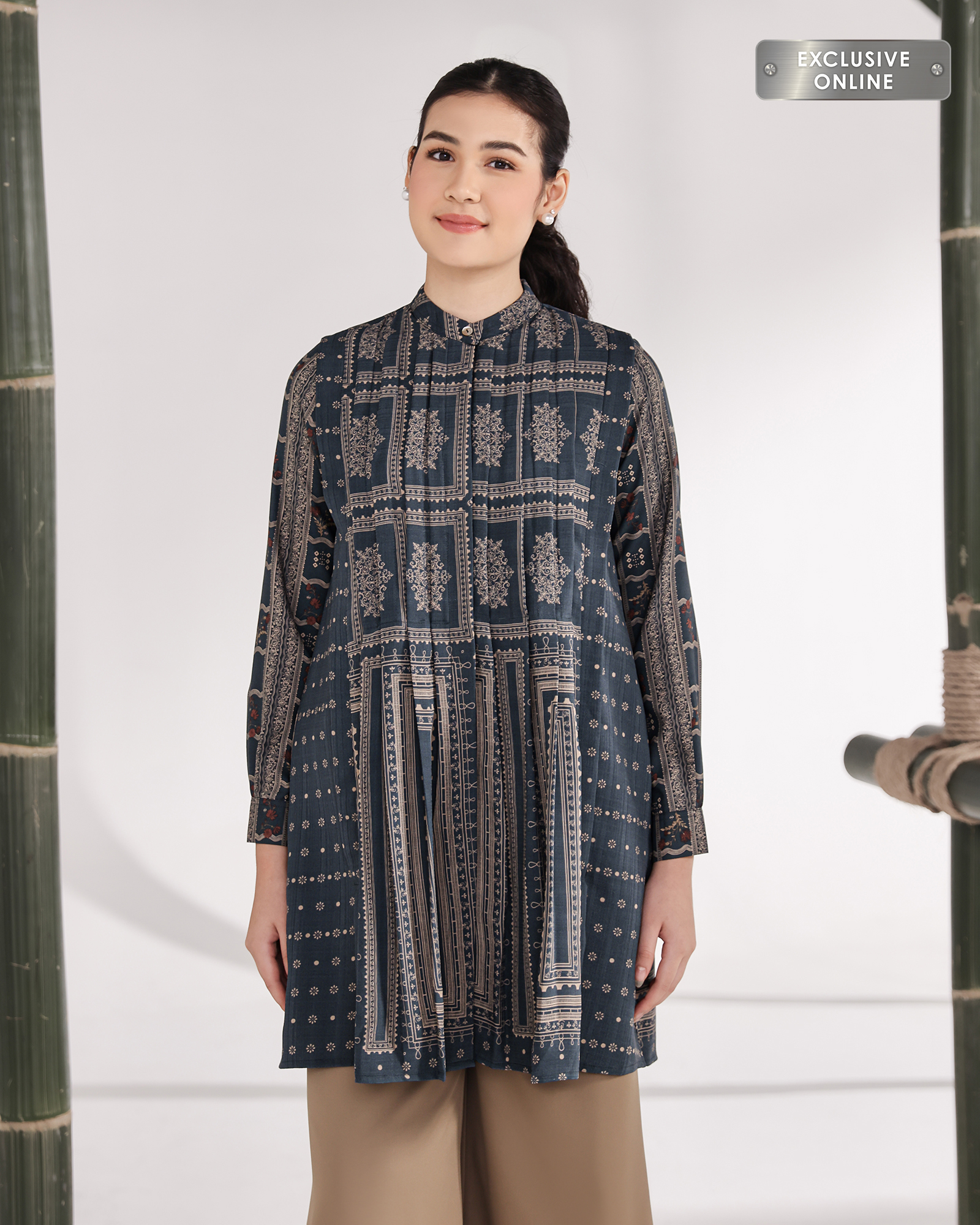 Geulis.id JOHARAZA TUNIC / TUNIC WANITA - NAVY