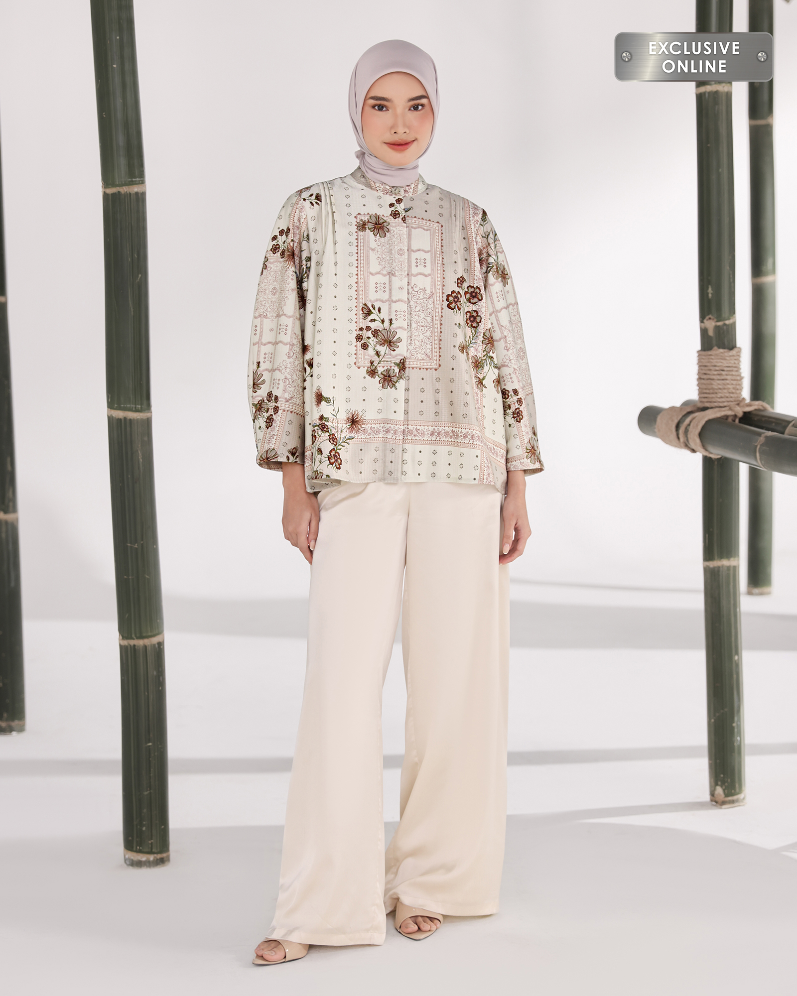 Geulis.id ZAYATTA OUTER / ATASAN WANITA / BAJU LEBARAN - TAUPE