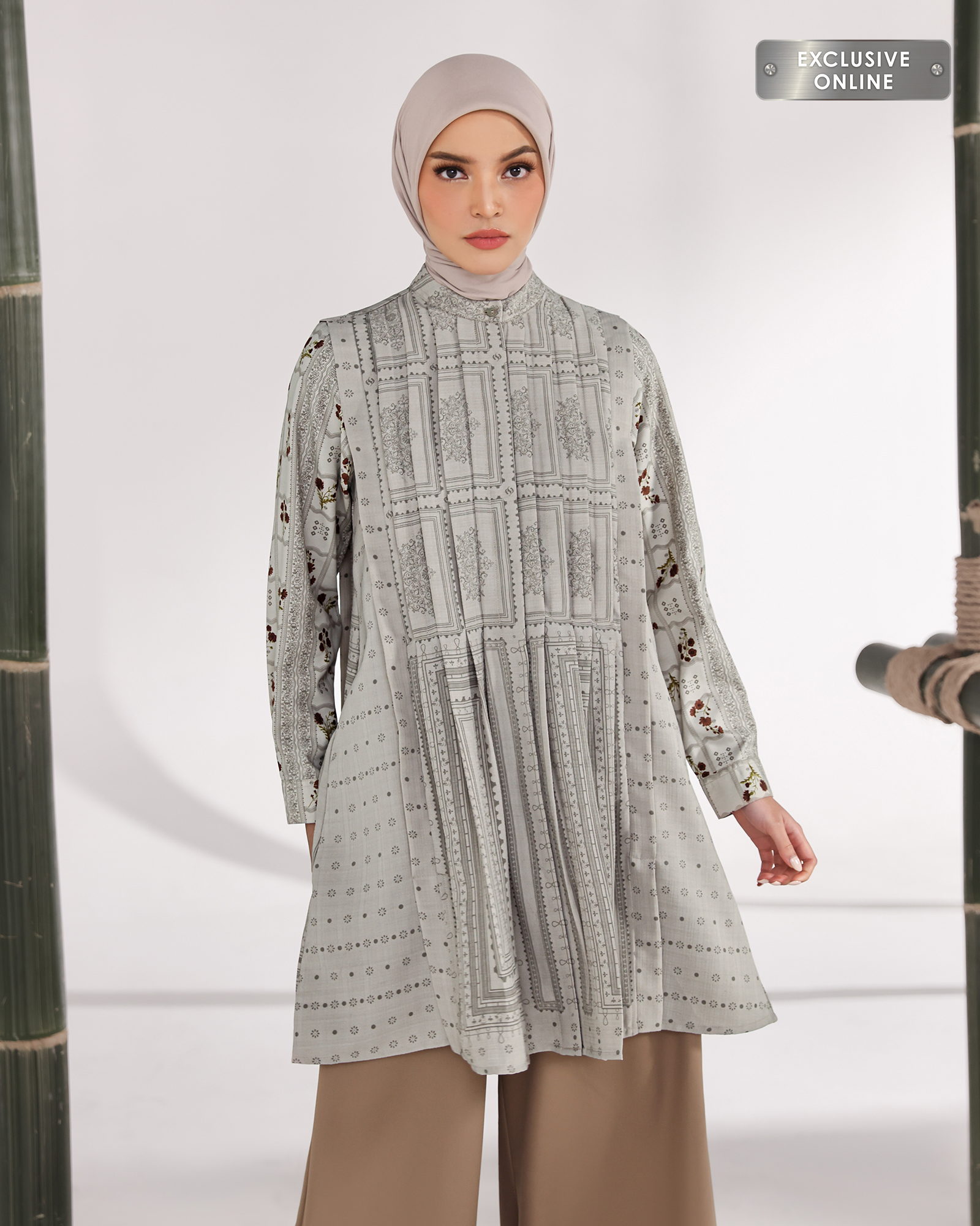 Geulis.id JOHARAZA TUNIC / TUNIC WANITA - TAUPE