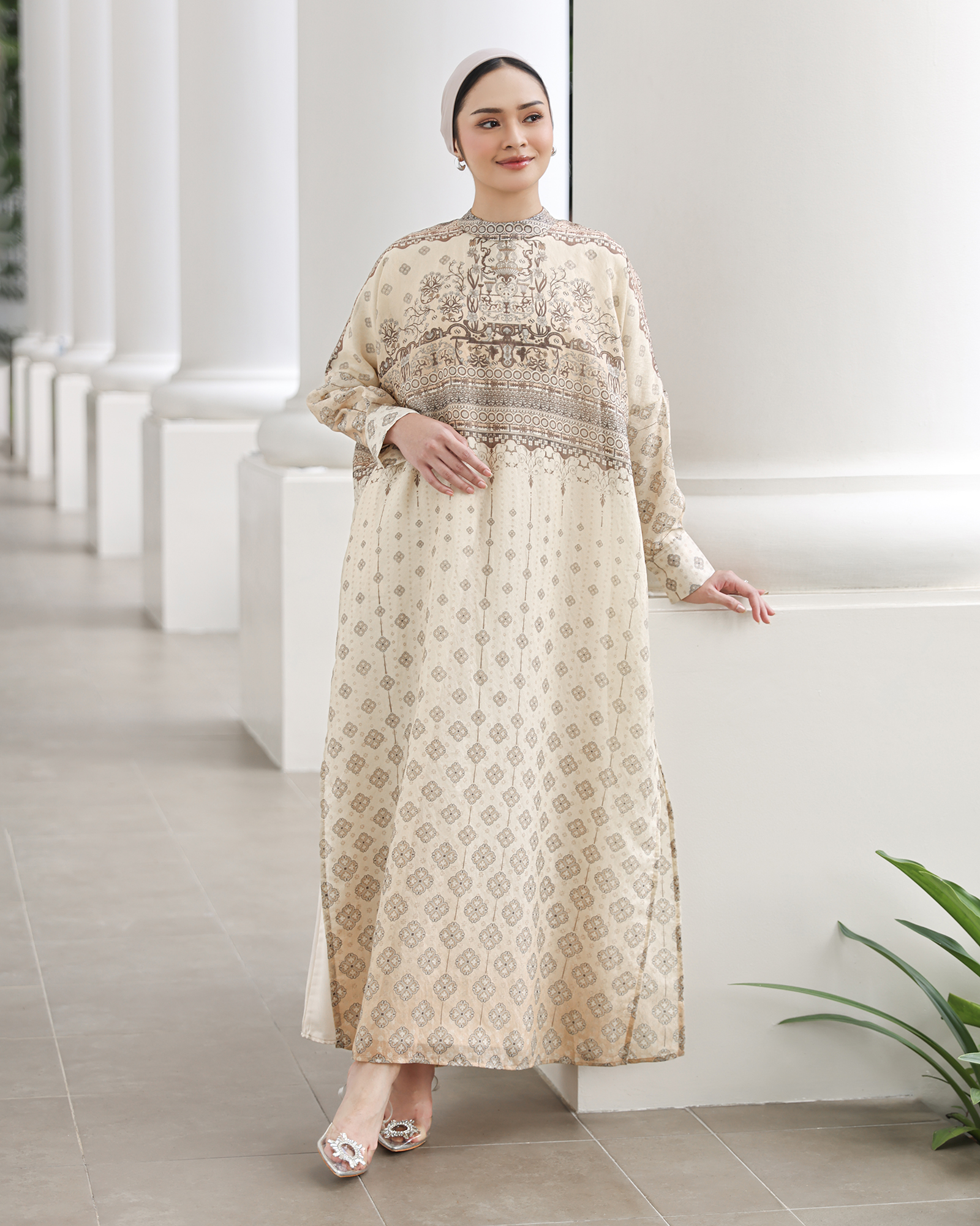 Geulis.id SERADIA KAFTAN SET / KAFTAN WANITA / BAJU LEBARAN - MOCCA