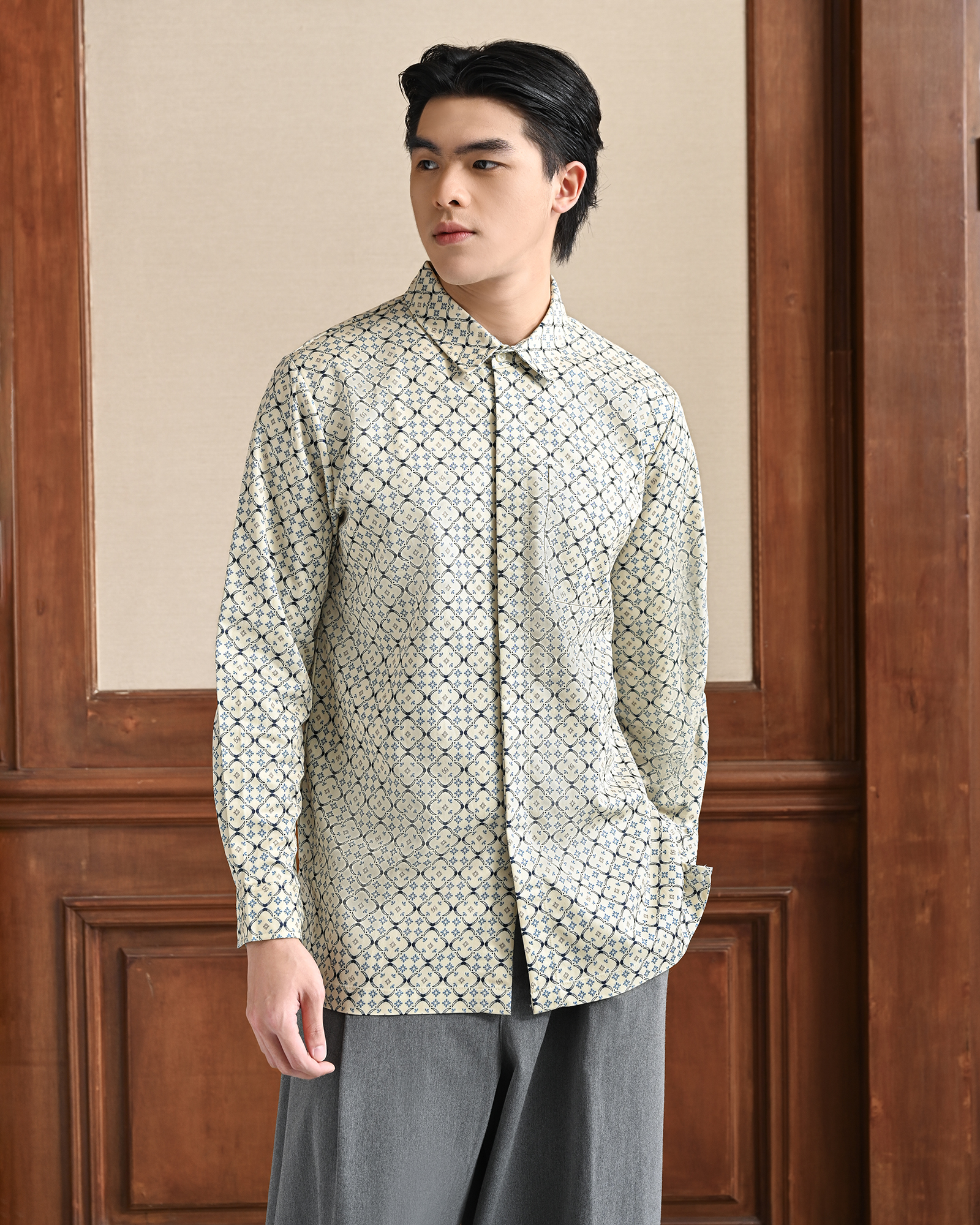 Geulis.id ZIKRA SHIRT / KEMEJA PRIA - GREY