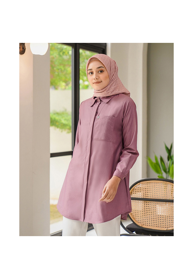 Geulis.id DAREEN SHIRT TUNIK KERJA / KEMEJA KERJA / KEMEJA ANTIKUSUT (7 warna) Top - MAUVE