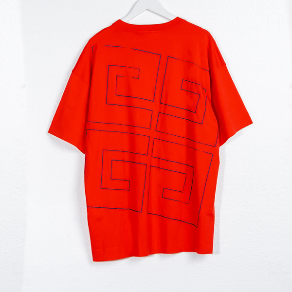 Givenchy Kaos GIVENCHY 4G BIG BACK OUTLINE BLACK RED TSHIRT 100% ORIGINAL