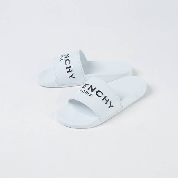 Givenchy Sandal GIVENCHY LOGO CLASSIC OUTLINE WHITE SLIDE 100% ORIGINAL