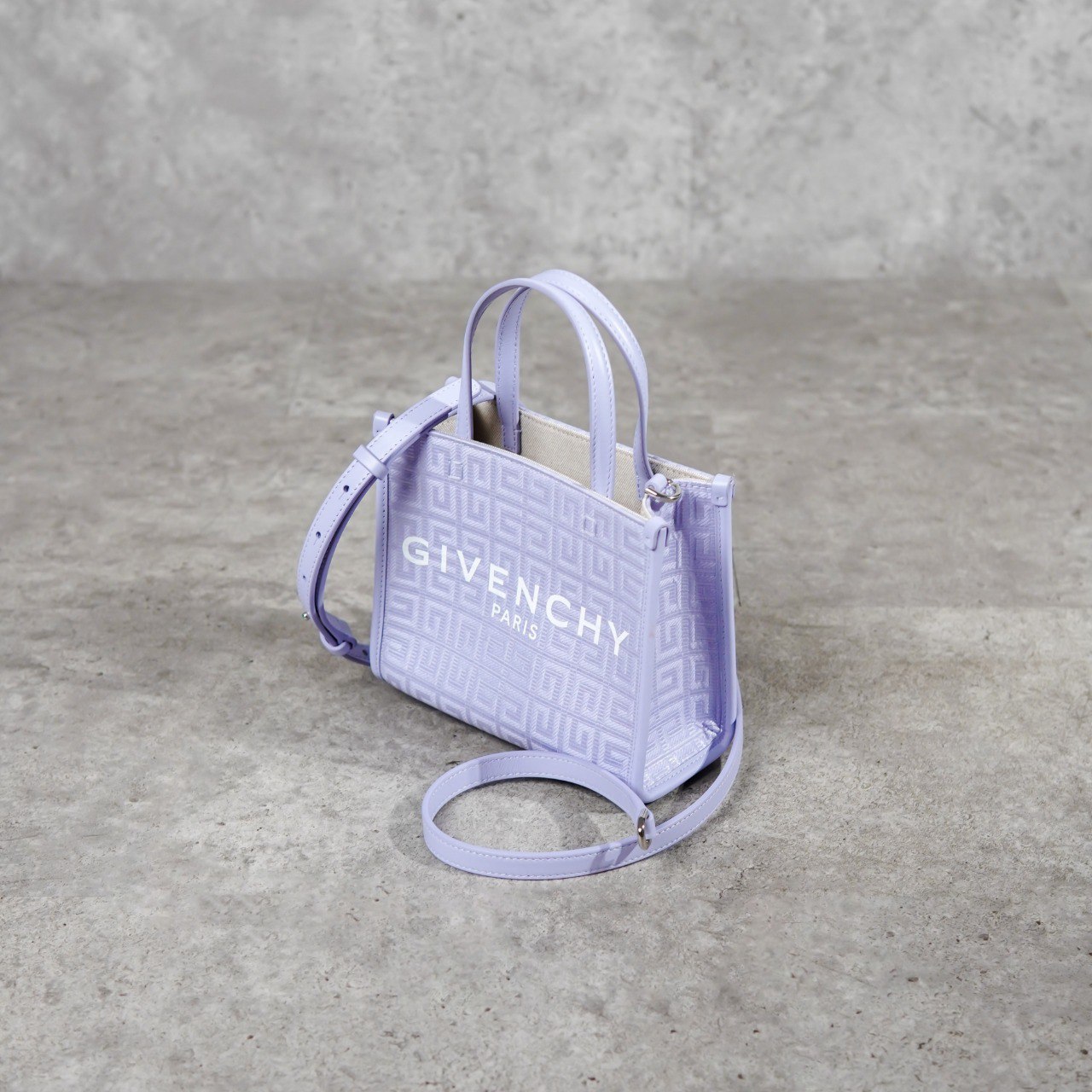 Givenchy Tas GIVENCHY 4G PATTERN LILLAC TOTE BAG WITH LS SMALL 100% ORIGINAL