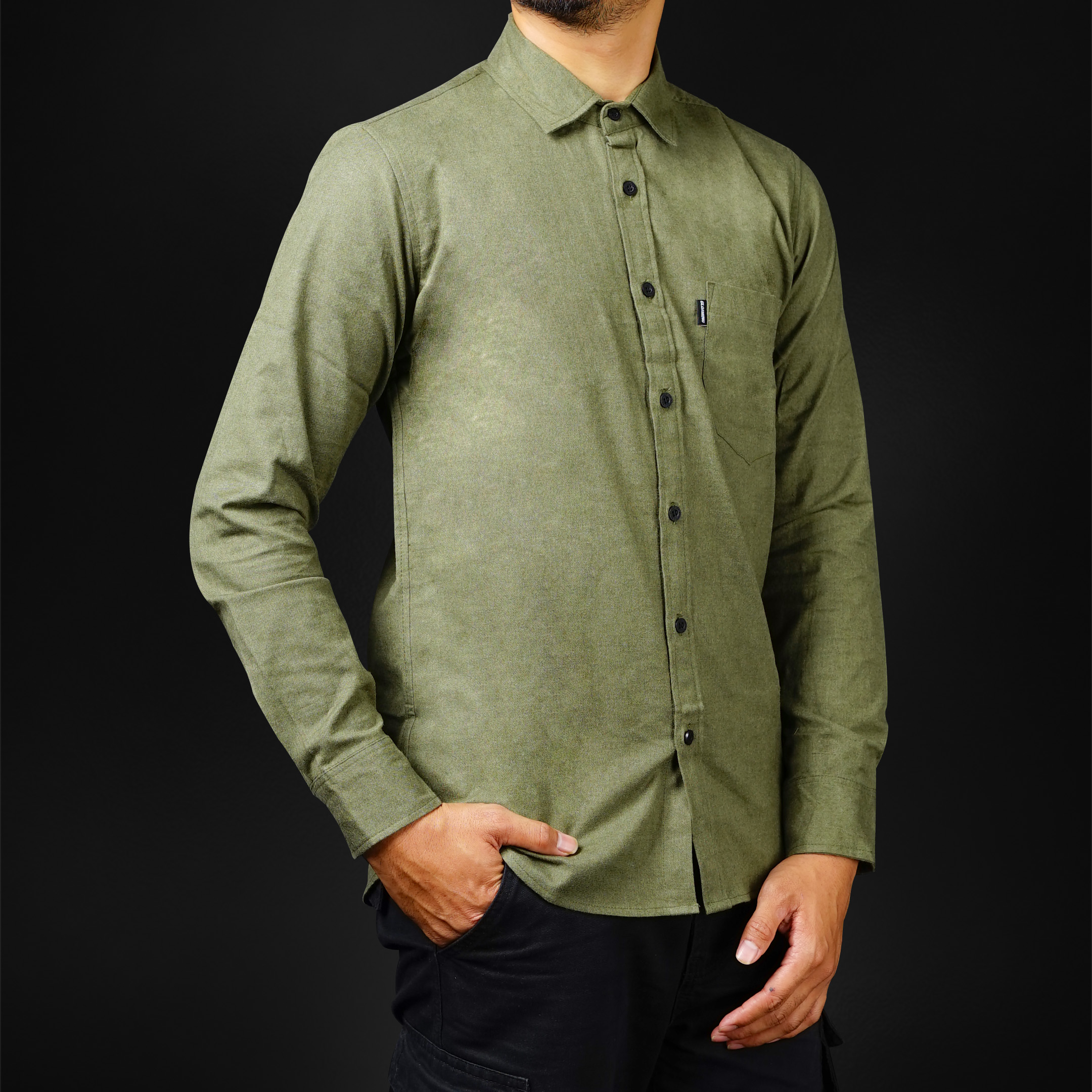 Gloaming Kemeja Flanel Polos Khaki
