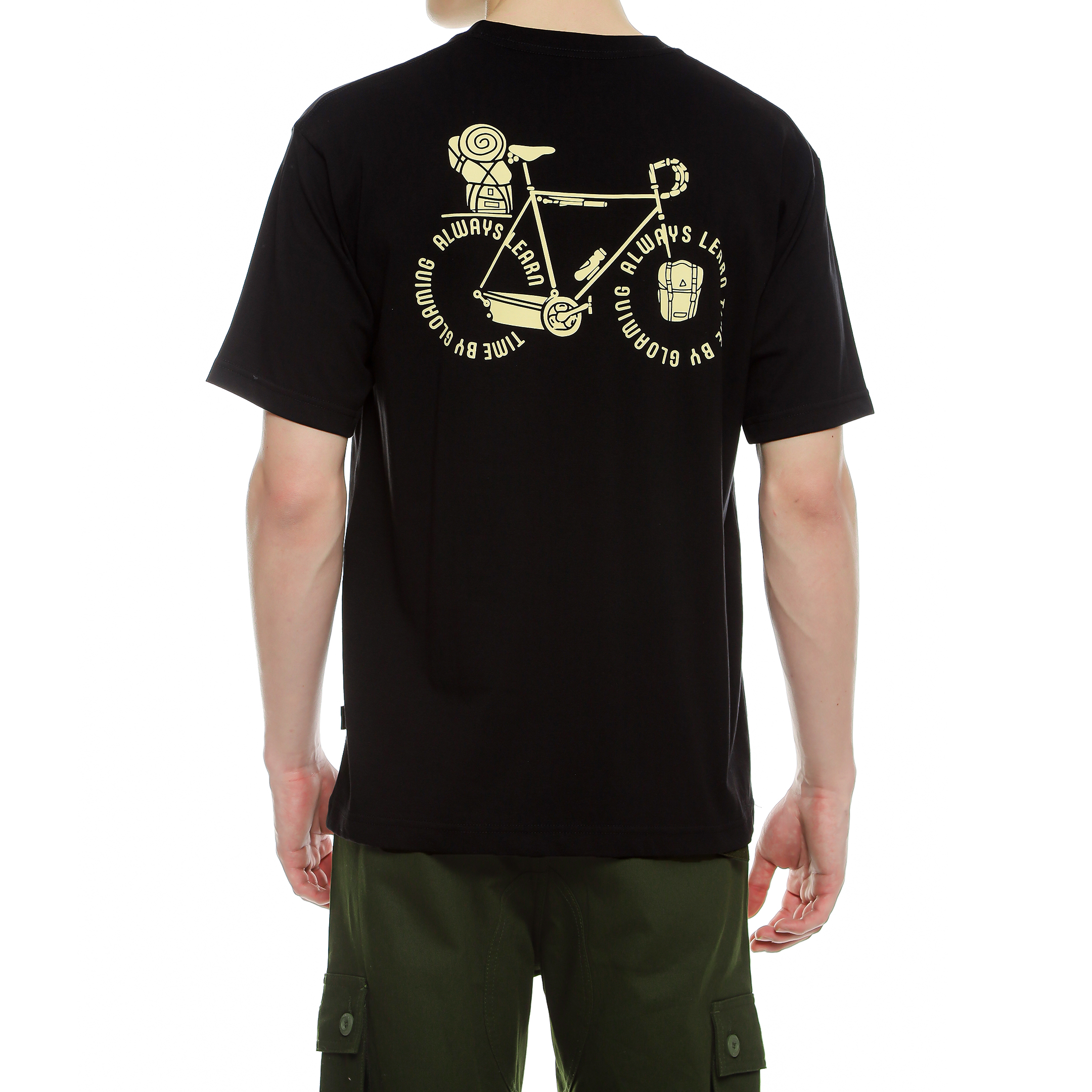 Gloaming Tshirt Always Learn Bicycle Hitam