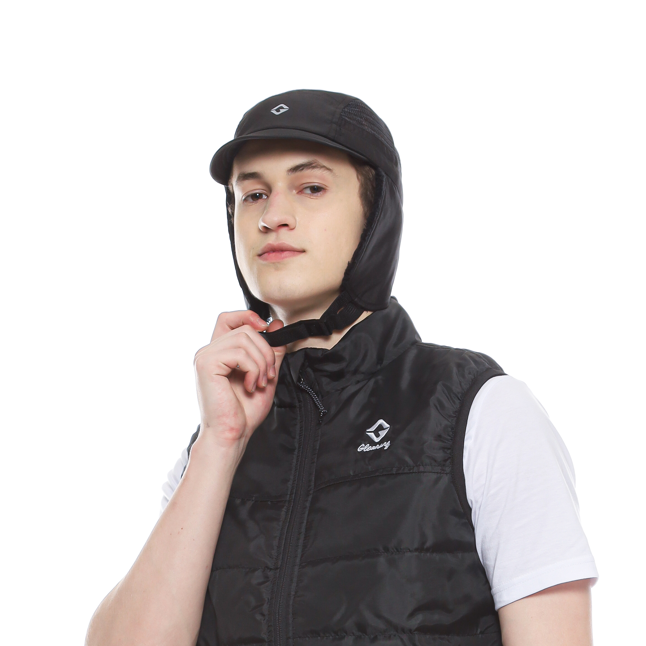 Gloaming Panel Nylon 5 Panel Earflap Black