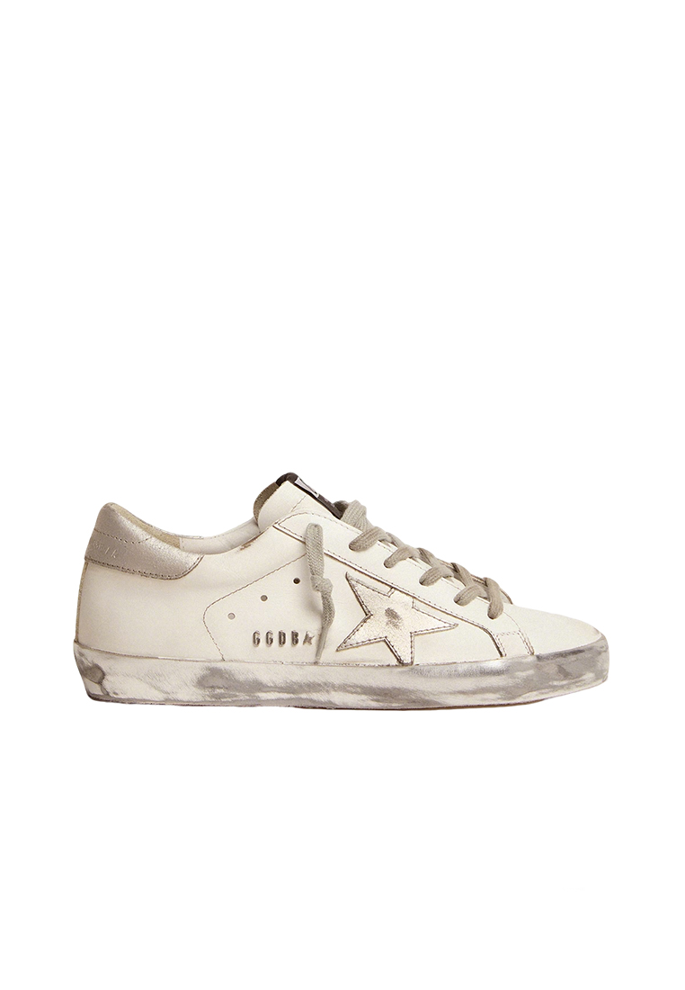 GOLDEN GOOSE Women's Casual Shoes Silver with White Stitching GWF00101F000314