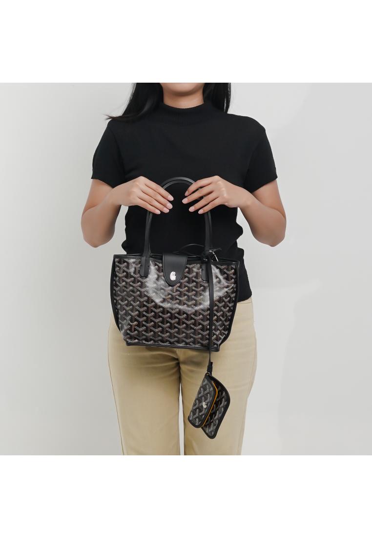 Goyard Tas GOYARD MINI ANJOU 2026 BLACK TOTE BAG WITH POUCH 100% ORIGINAL