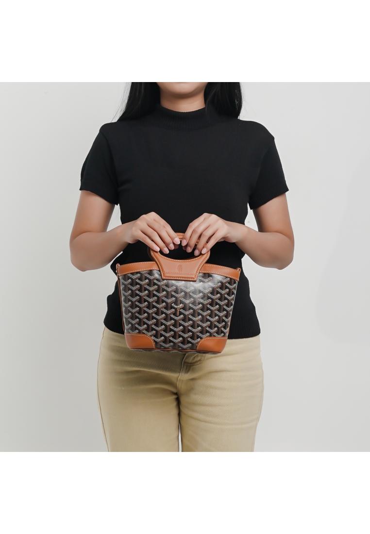 Goyard Tas GOYARD MINI BELUGA BLACK TAN TOP HANDLE BAG WITH LS 100% ORIGINAL