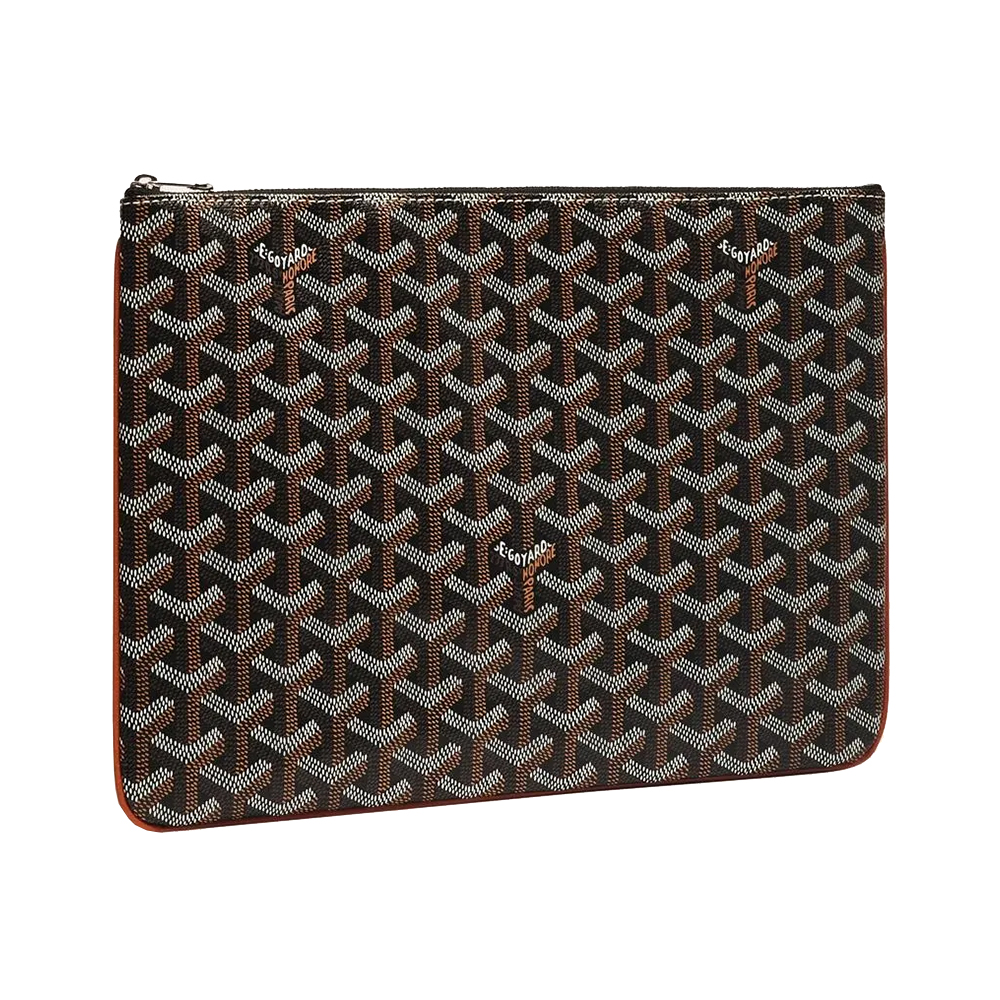 Goyard Senat MM Flat Pouch Black Tan