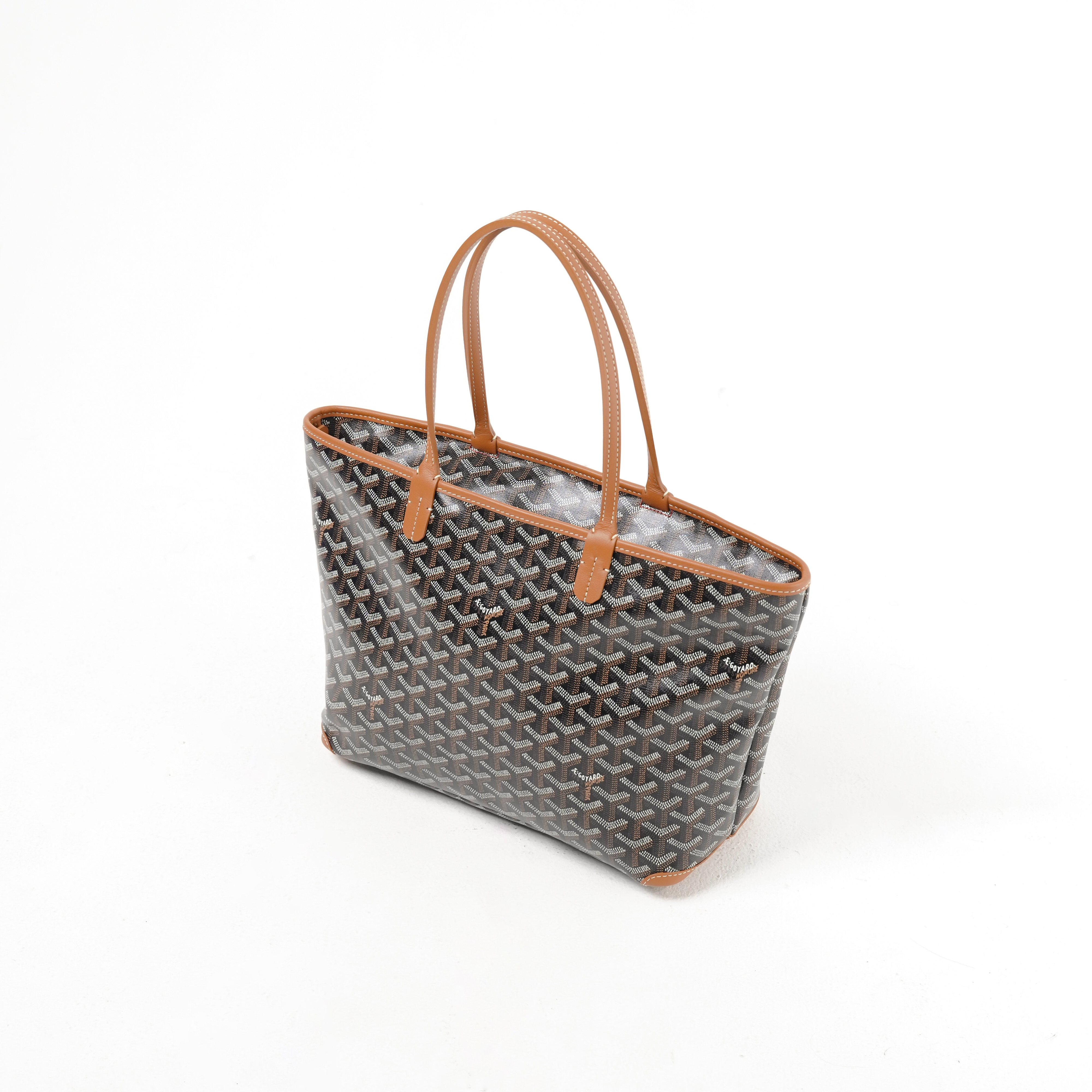 Goyard Tas GOYARD ARTOIS PM BLACK TAN ZIP TOTE BAG 100% ORIGINAL