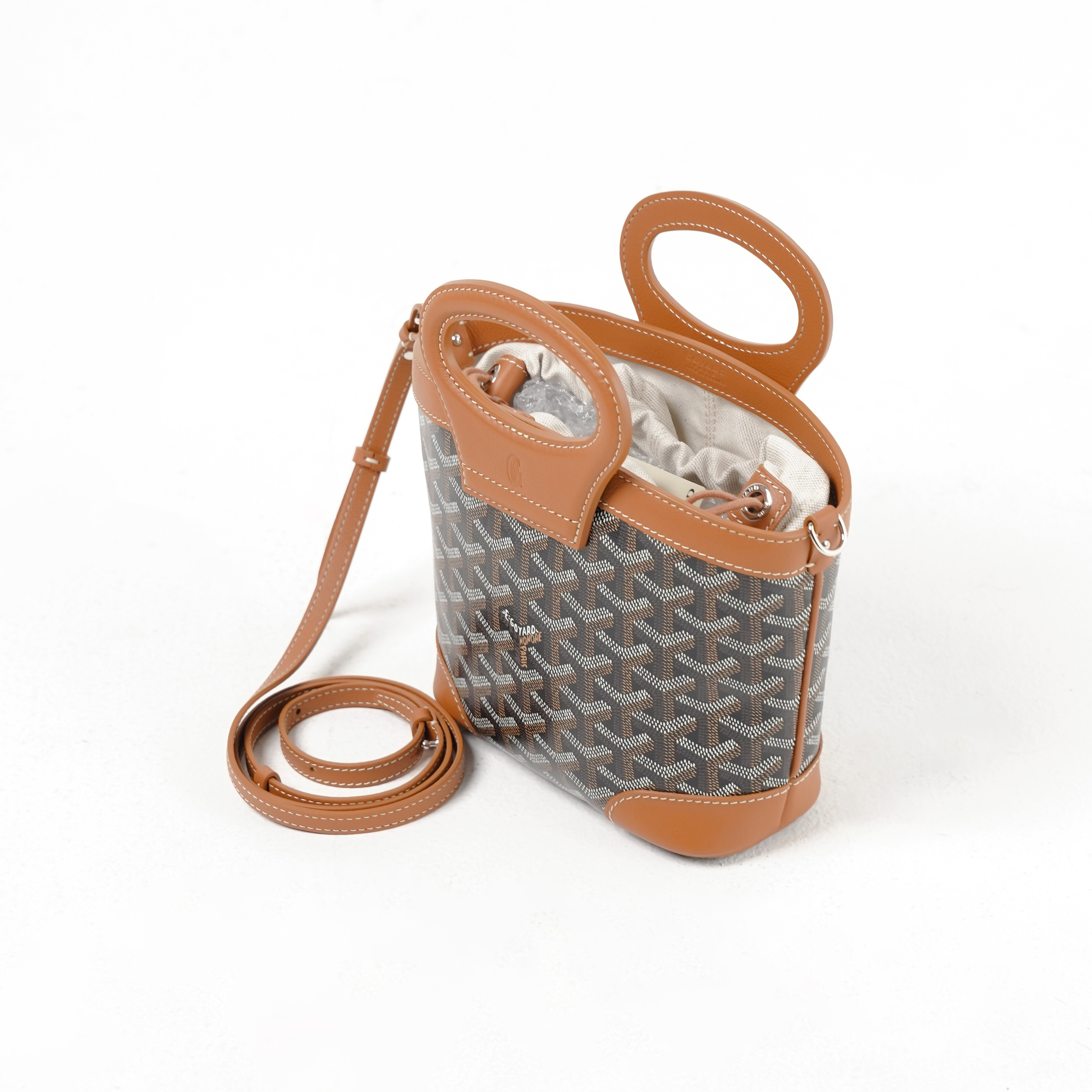 Goyard Tas GOYARD MINI BELUGA BLACK TAN TOP HANDLE BAG WITH LS 100% ORIGINAL