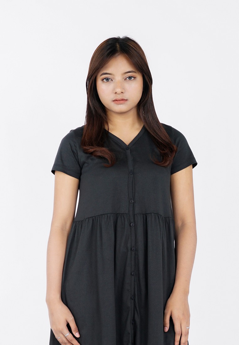 Greenlight Midi Dress Short Sleeve Button Opening Keira HP-C040325