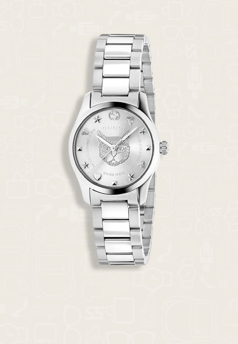 Gucci Jam Tangan Wanita Gucci G-Timeless Silver Dial Watch