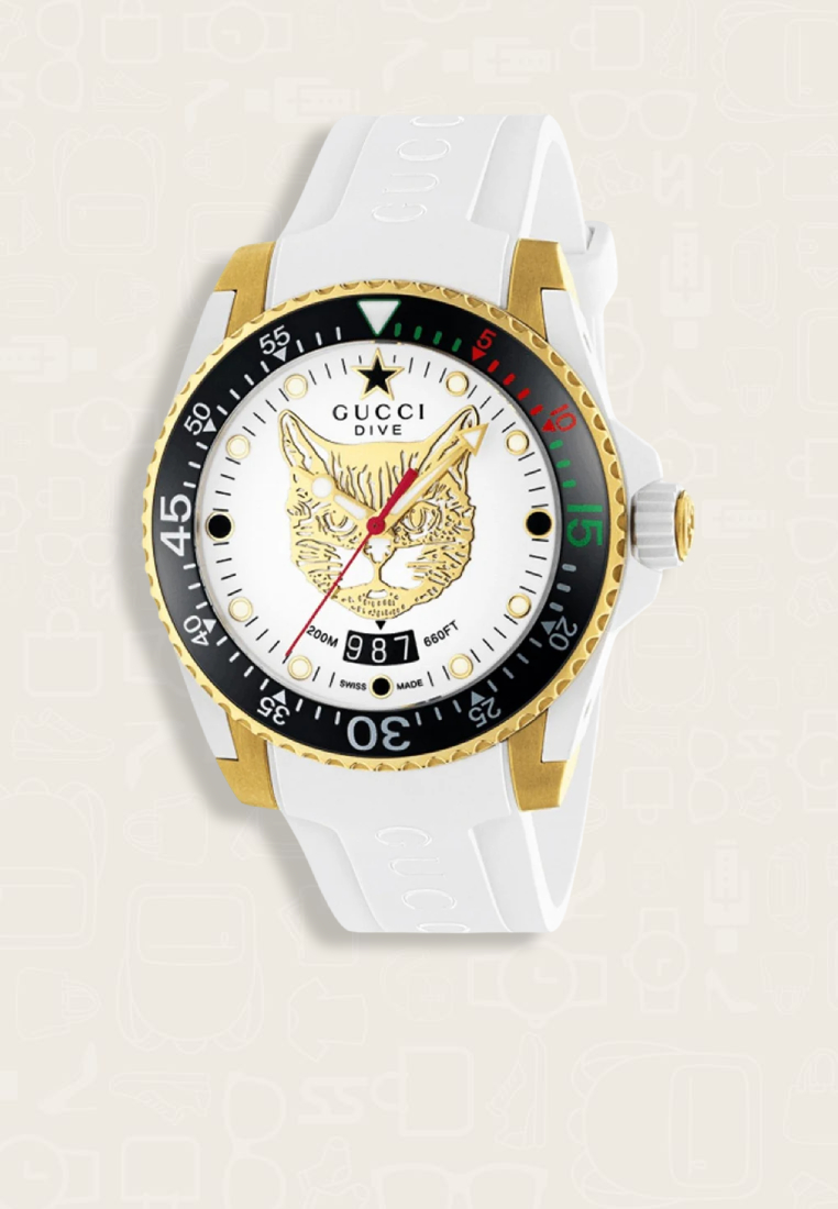 Gucci Jam Tangan Wanita Gucci Dive Rubber Strap