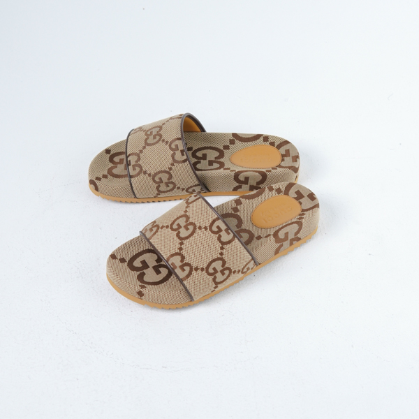 Gucci Sandal GUCCI GG MAXI JUMBO MONOGRAM BEIGE SLIDE 100% ORIGINAL