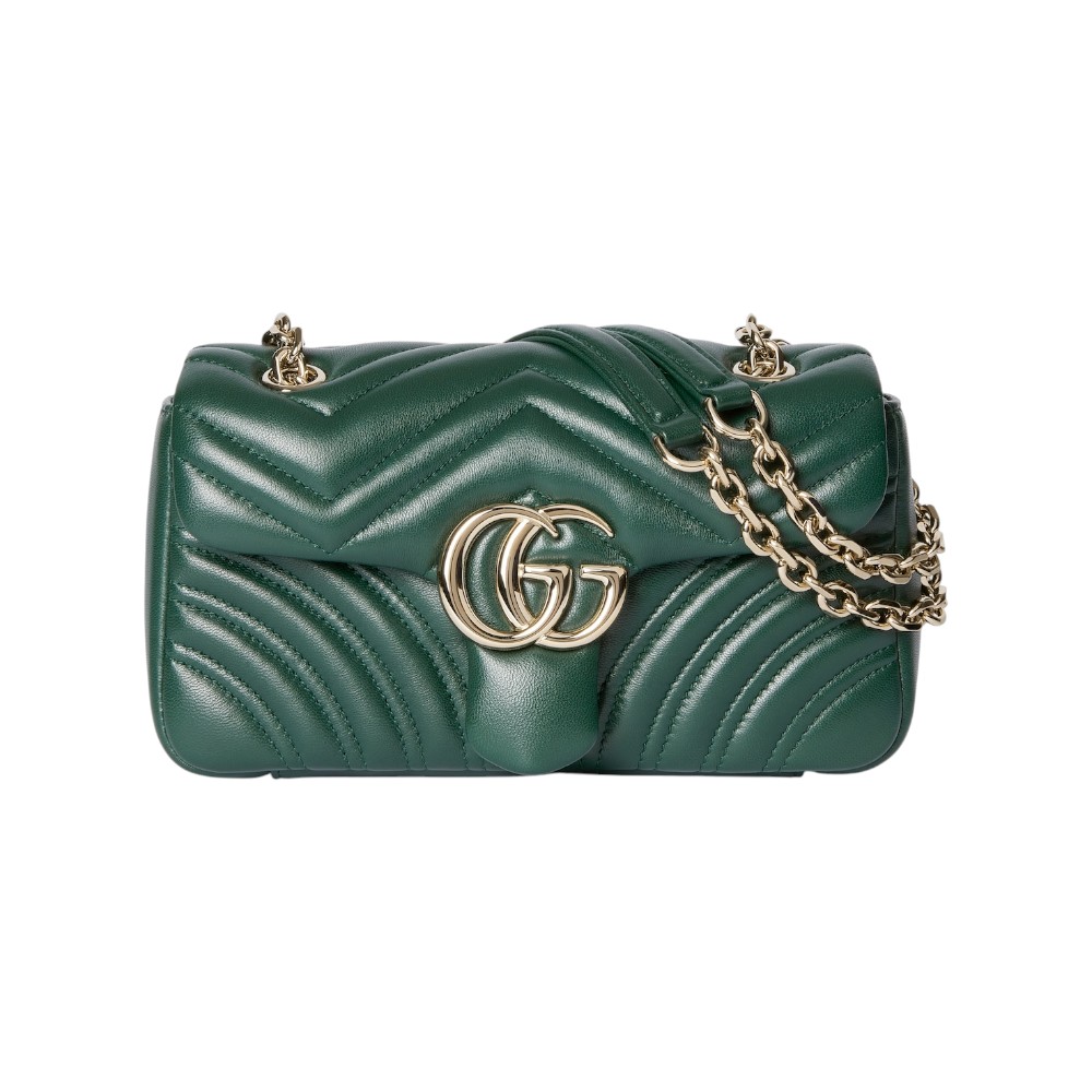 Gucci GG Marmont Small Shoulder Bag Green Ghw