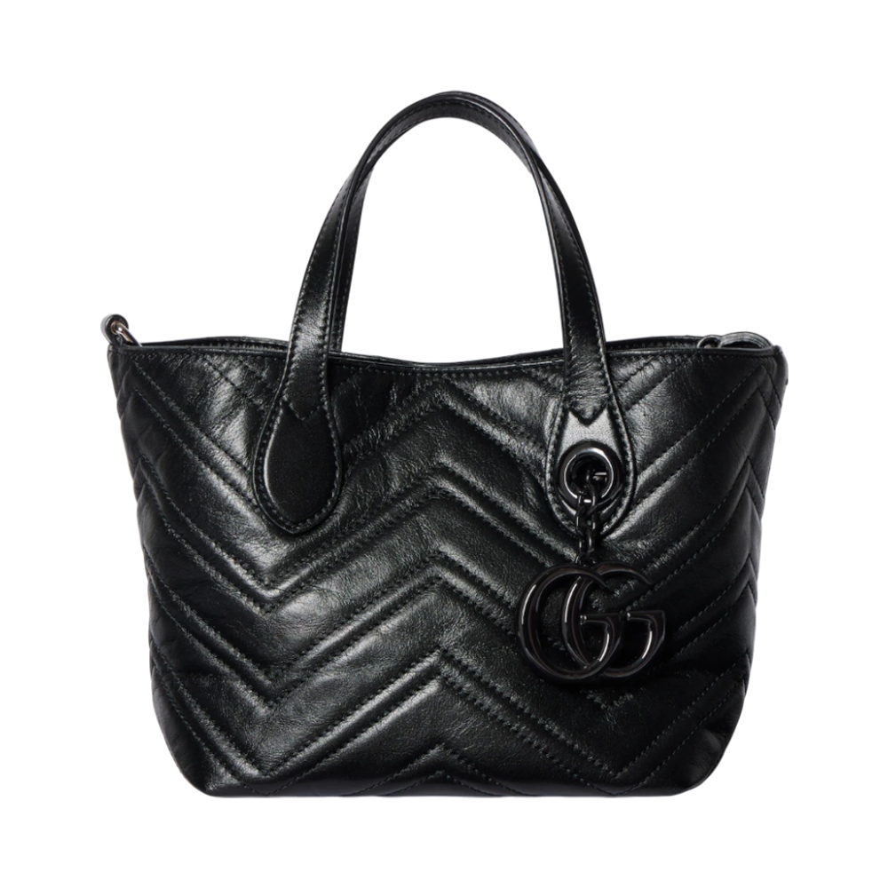 Gucci GG Marmont Small Supple Leather Tote Bag Black