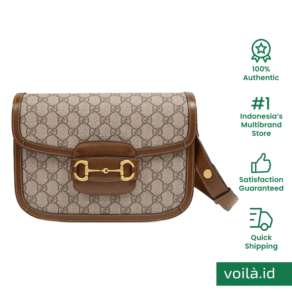 Gucci Horsebit 1955 Small Shoulder Bag Beige Ebony Brown