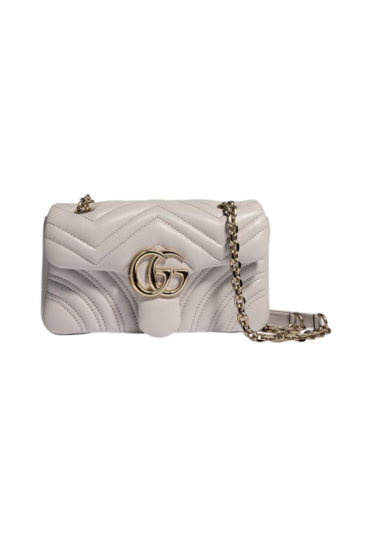 Gucci GG Marmont Small Shoulder Bag Light Grey Ghw