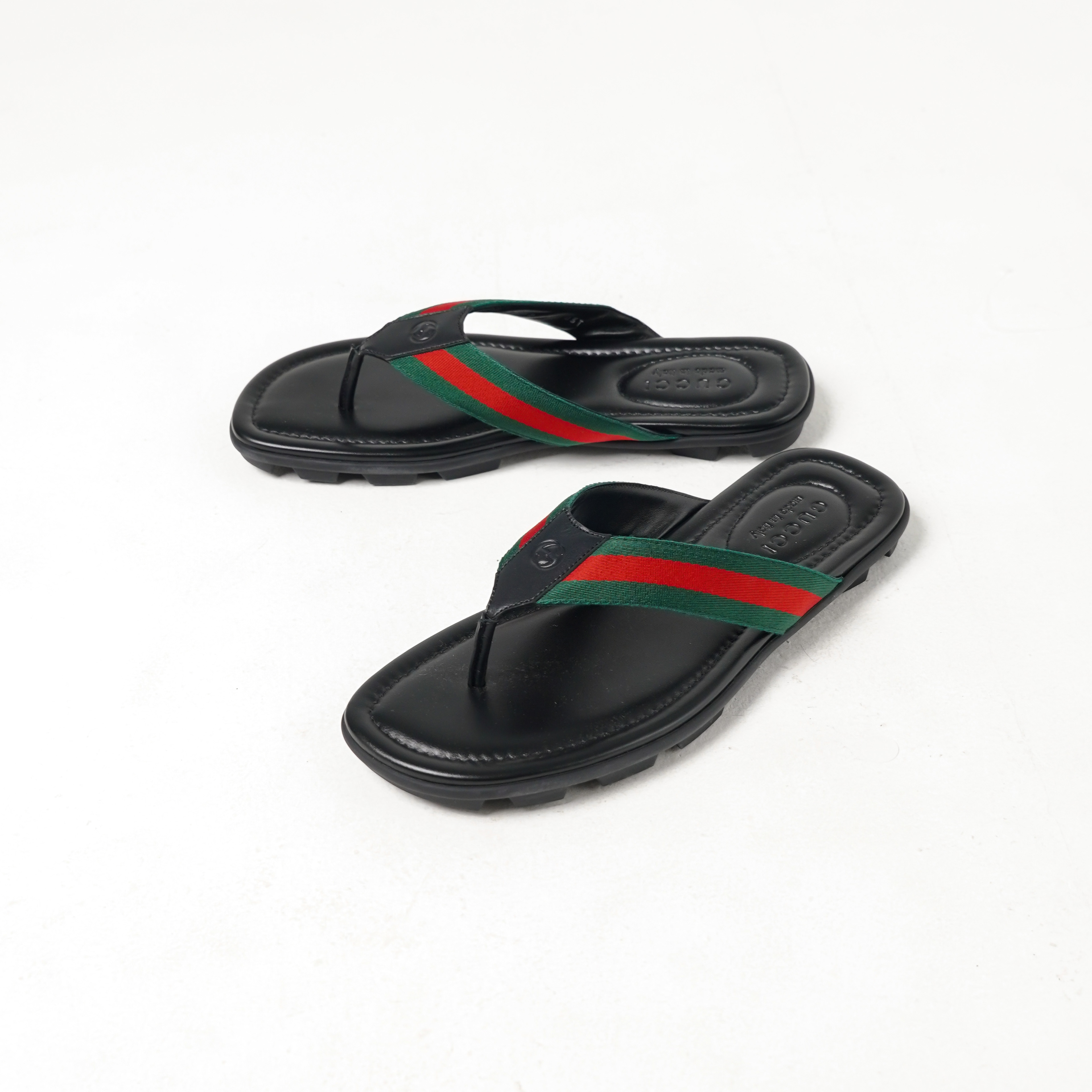 Gucci Sandal GUCCI STRIPE RED GREEN BLACK SANDAL 100% ORIGINAL