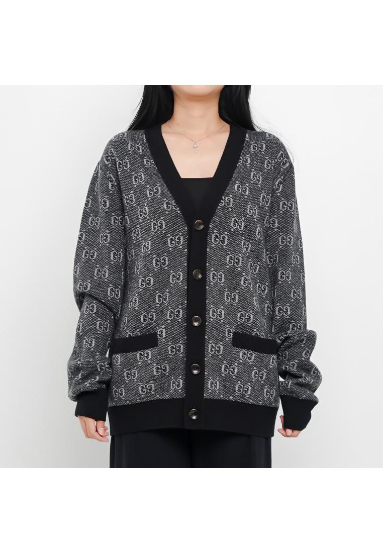 Gucci Cardigan GUCCI GG MONOGRAM GREY WOOL CARDIGAN 100% ORIGINAL