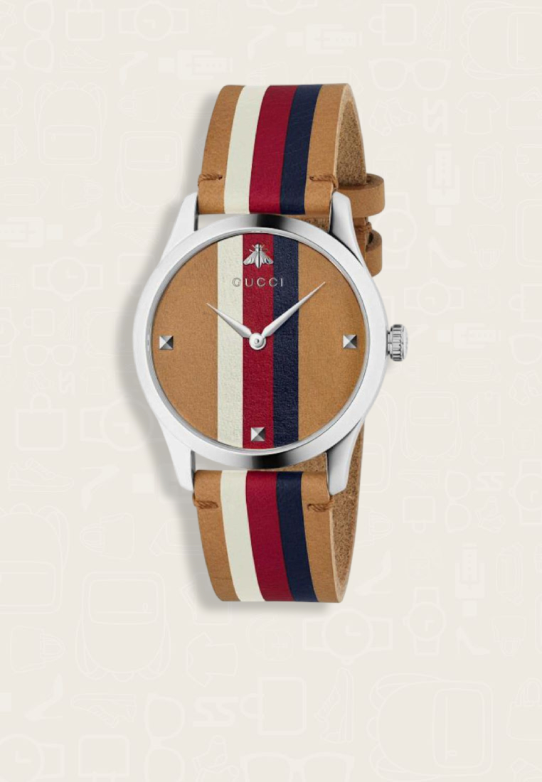 Gucci Jam Tangan Wanita Gucci G-Timeless Comtemporary Web 38mm Watch