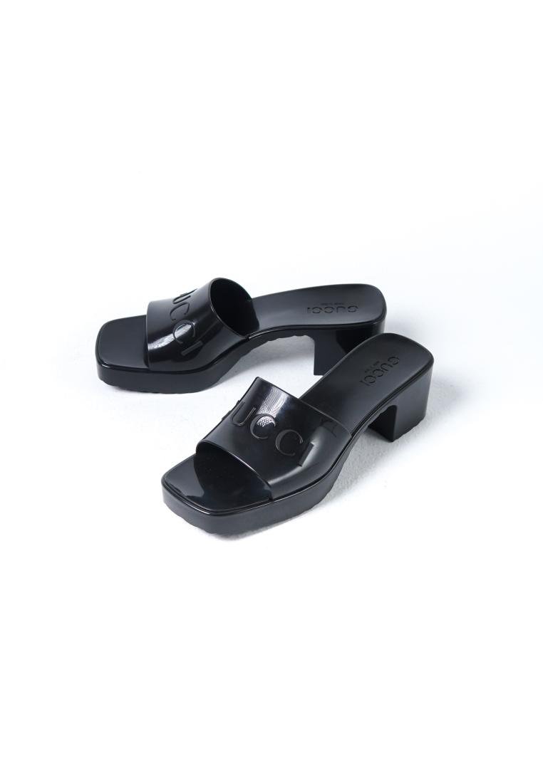 Gucci Sandal GUCCI RUBBER BLACK HEELS SANDAL 100% ORIGINAL