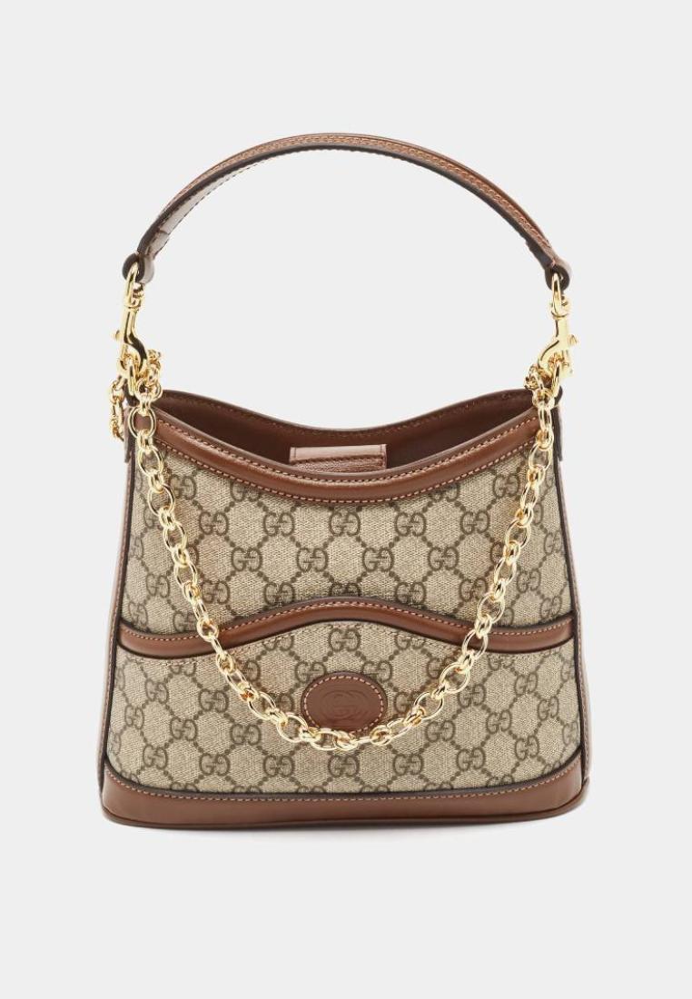 Gucci Beige GG Supreme Retro Interlocking G Hobo Beige