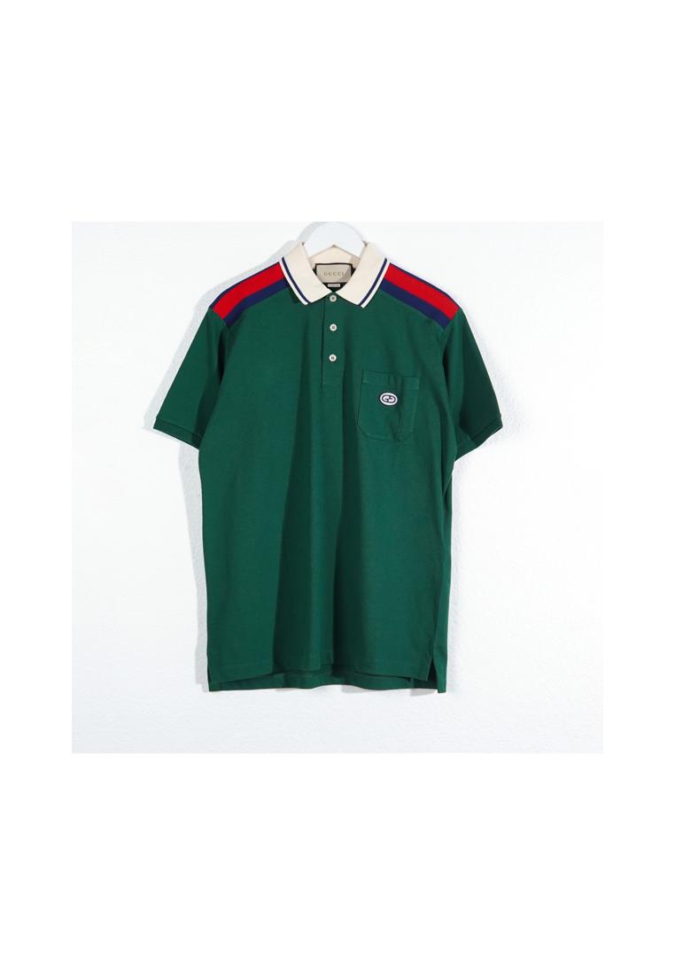 GUCCI Polo GUCCI GG INTERLOCKING BAND TAPE STRIPE RED NAVY GREEN POLO 100% ORIGINAL