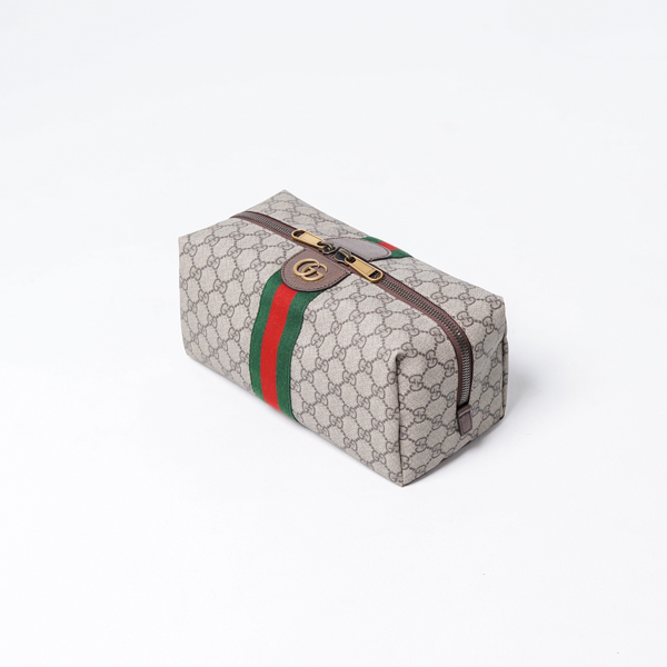 Gucci Tas GUCCI OPHIDIA GG MONOGRAM BEIGE POUCH 100% ORIGINAL