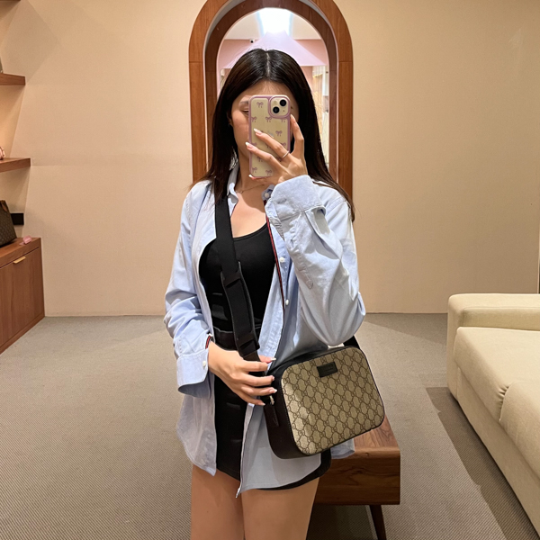 Gucci Tas GUCCI SUPREME EBONY GG MONOGRAM BEIGE SHOULDER BAG 100% ORIGINAL