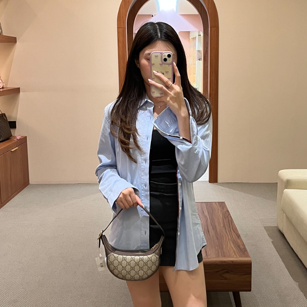 Gucci Tas GUCCI OPHIDIA GG MONOGRAM BEIGE BROWN STRIPE RED GREEN HOBO BAG 100% ORIGINAL