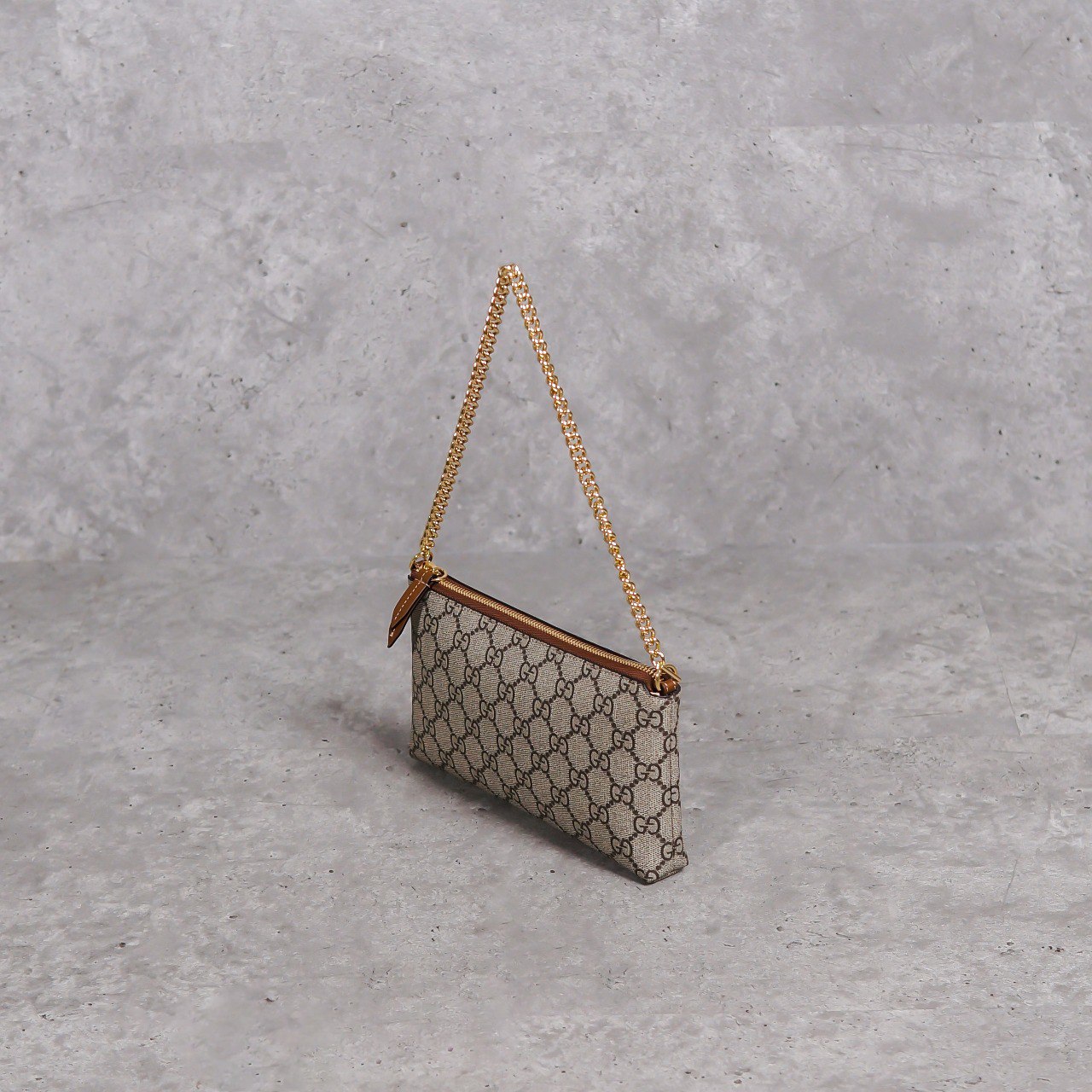 Gucci Tas GUCCI GG SIGNATURE MONOGRAM WRIST WALLET ON CHAIN BAG 100% ORIGINAL