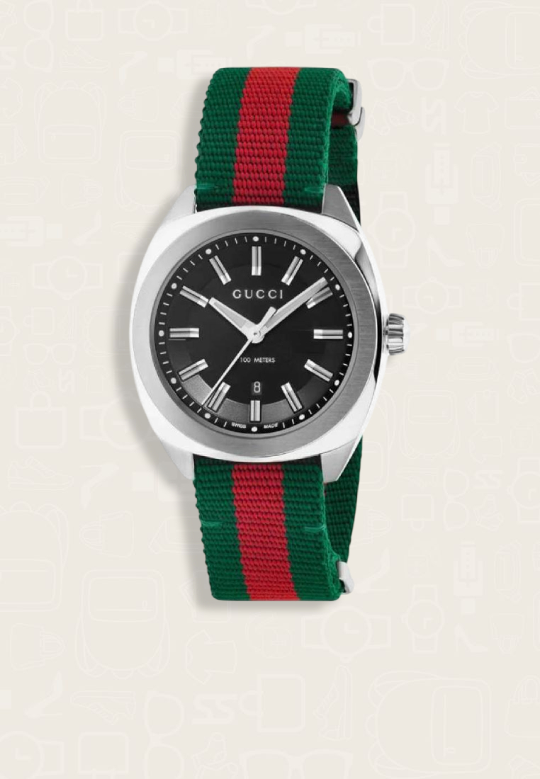 Gucci Jam Tangan Pria Gucci Green Red Swiss Quartz